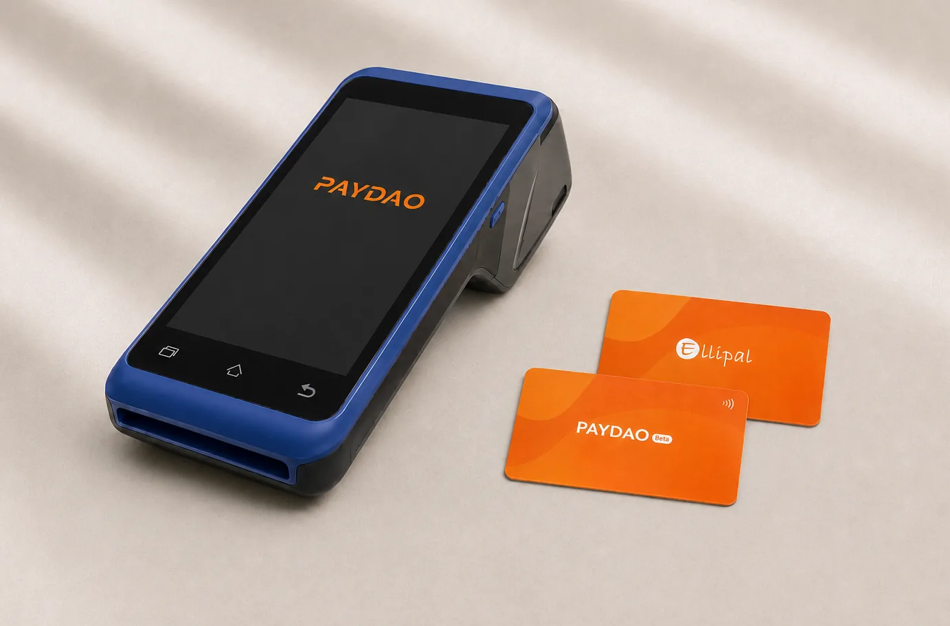PAYDAO POS terminal and payment cards